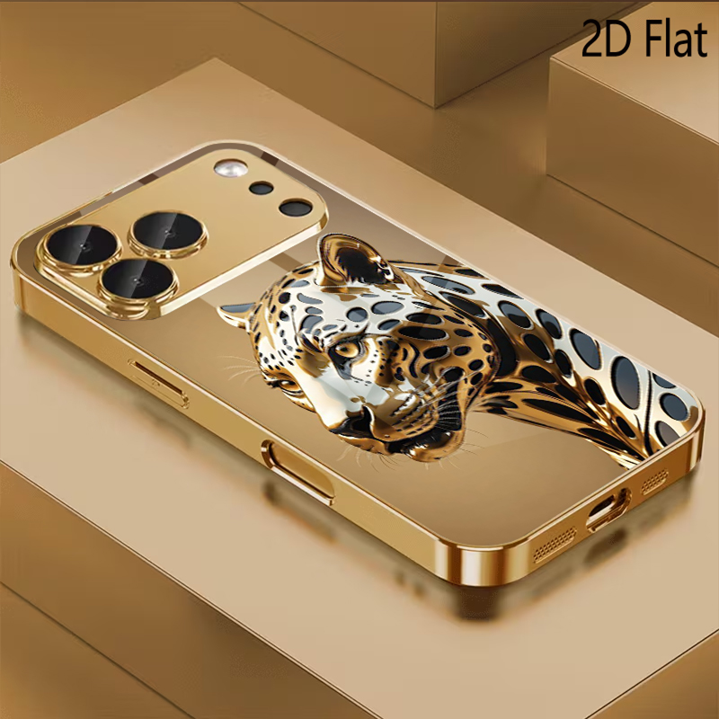 Phone Cases That Cover The Camera - Cheetah-print gemodelleerd gehard glas ontwerp voor