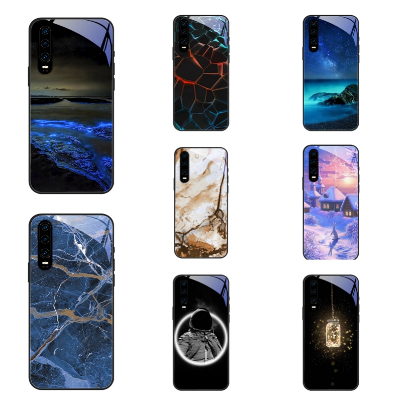 Phone Cases Black - Voor Huawei P30 Glas Case P30