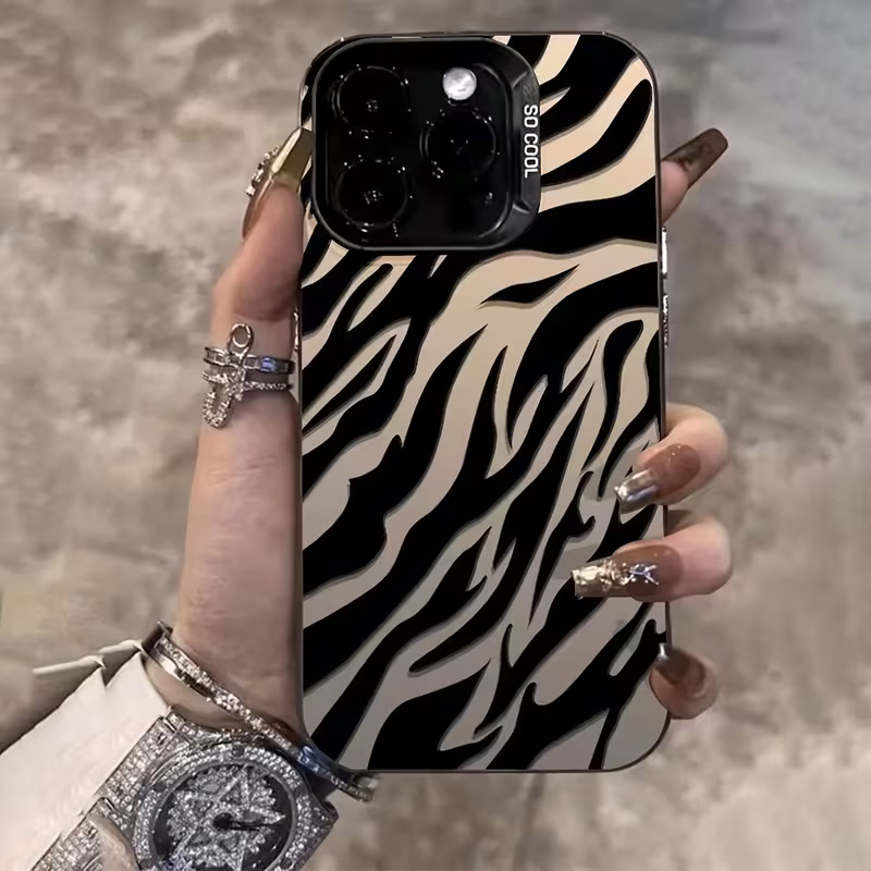 Phone Cases Iphone 15 - Zebra-patroon Zwarte Geavanceerde IMD Stootvaste Hoes