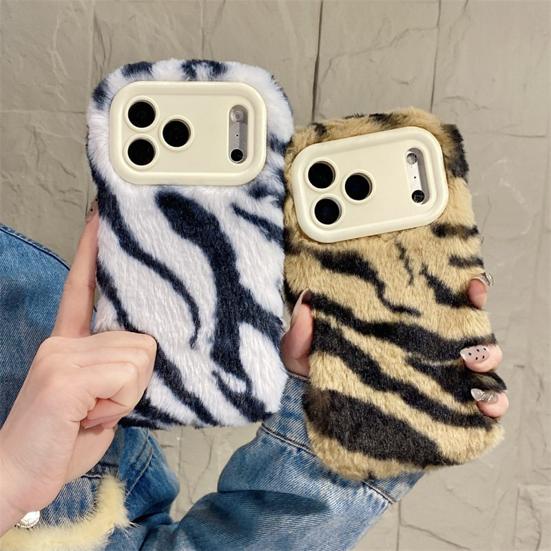 Phone Cases Iphone 15 - Luxe zebra-patroon pluche telefoonhoesje voor iPhone
