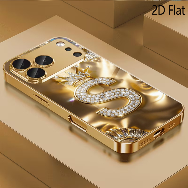 Phone Cases That Cover The Camera - Crown S Patroon gehard glas ontwerp