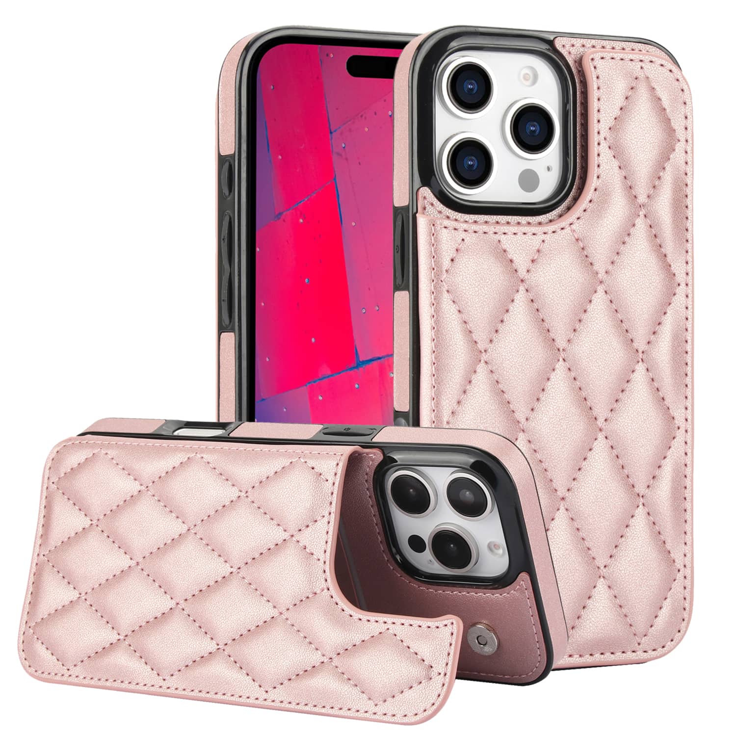 Leather Folio Wallet Case - Voor Iphone 16 Pro Max Iphone