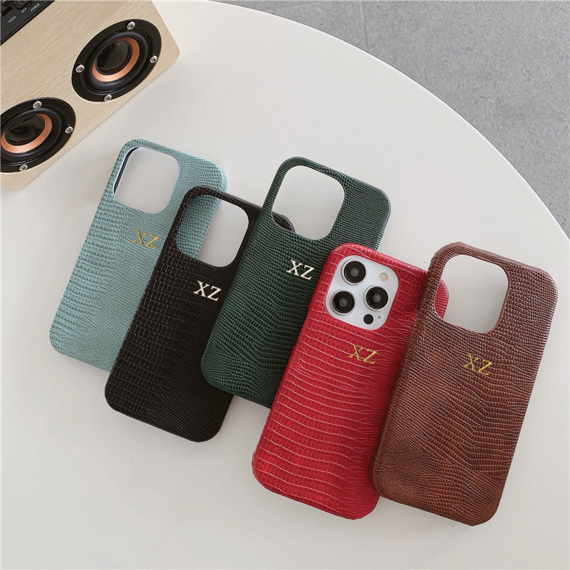 Phone Cases Personalised - Gepersonaliseerde gouden en zilveren initialen lederen