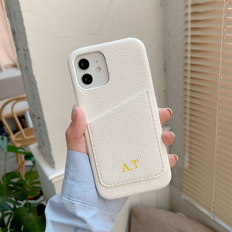 Phone Cases Personalised - Aangepaste Naam Personalise Initialen Letters Lederen