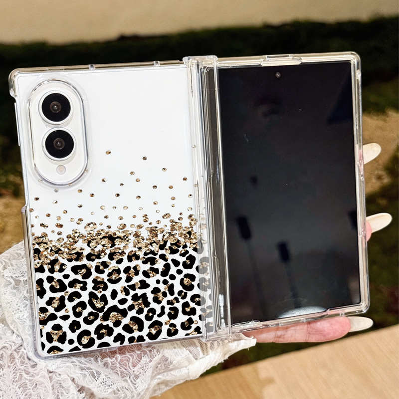 Phone Cases Z Fold 5 - Leoprintpatroon Transparante Opvouwbare Telefoonhoes Voor Samsung