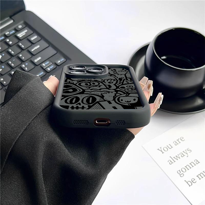 Zwarte Graffiti Telefoonhoesje - Phone Cases That Cover The Camera recensie en prijs