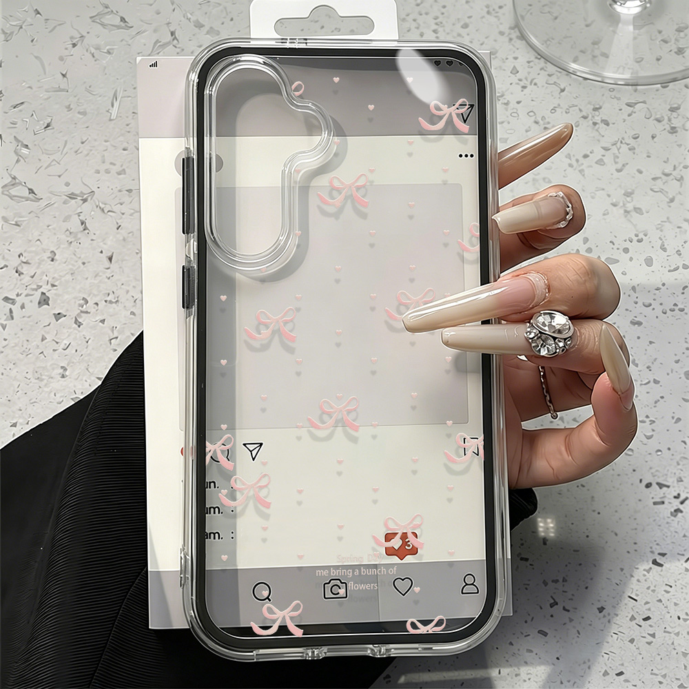Schattig roze strik zachte tel - Phone Cases That Cover The Camera recensie en prijs