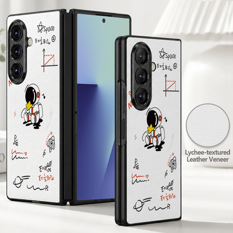Cartoon Astronaut Geprint PU L - Phone Cases Z Fold 5 recensie en prijs