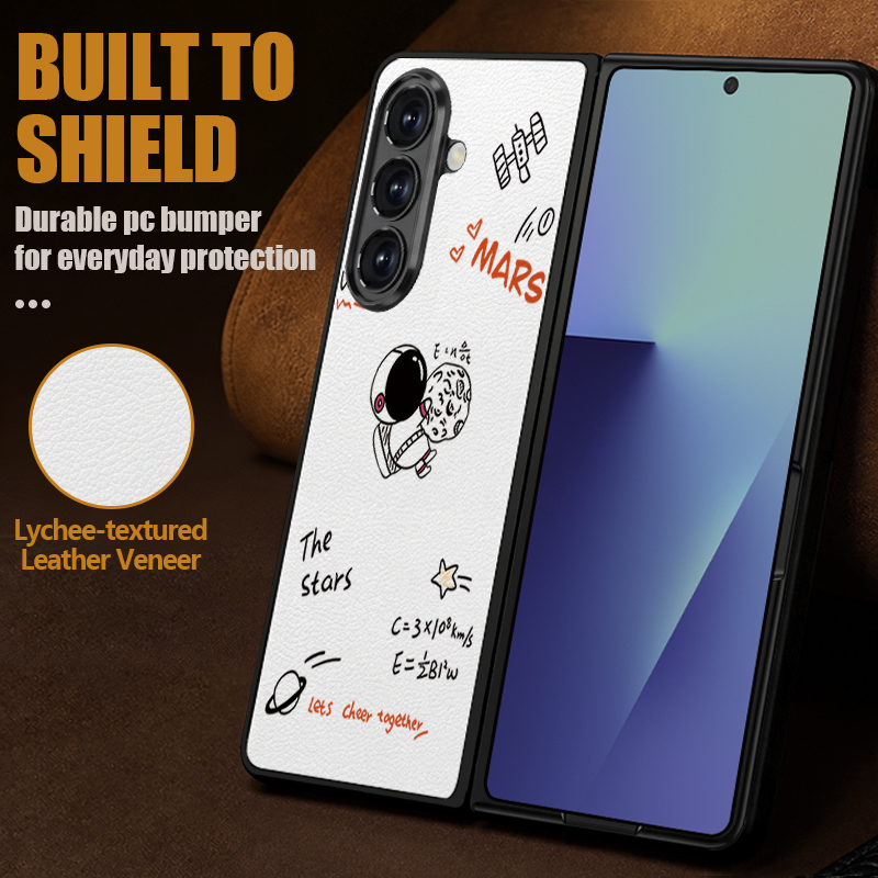 Cartoon Astronaut Geprint PU L - Phone Cases Z Fold 5 recensie en prijs